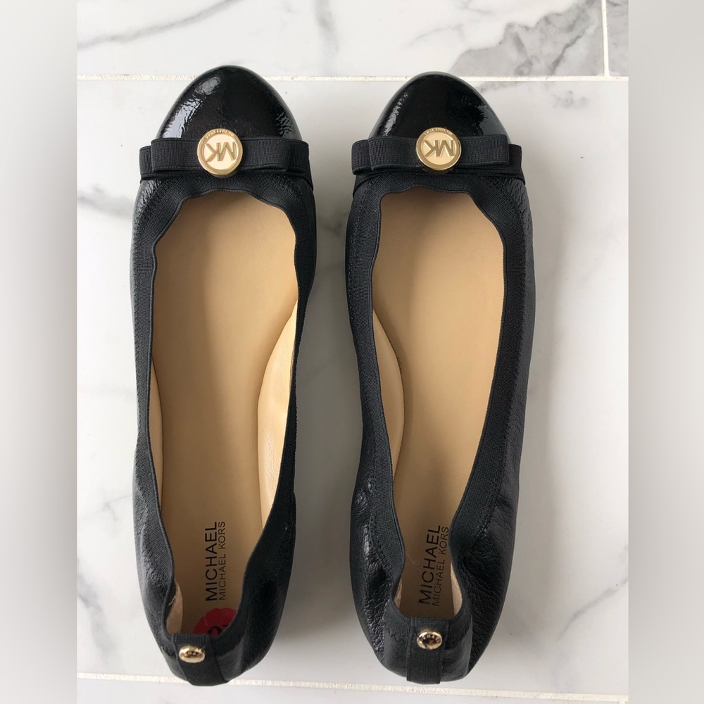 Michael Kors ballet leather flats shoes, sz US 10